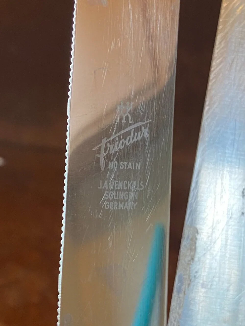 Vintage German ZWILLING J.A. Henckels 9” Chef Knife FRIODUR Serrated Bread